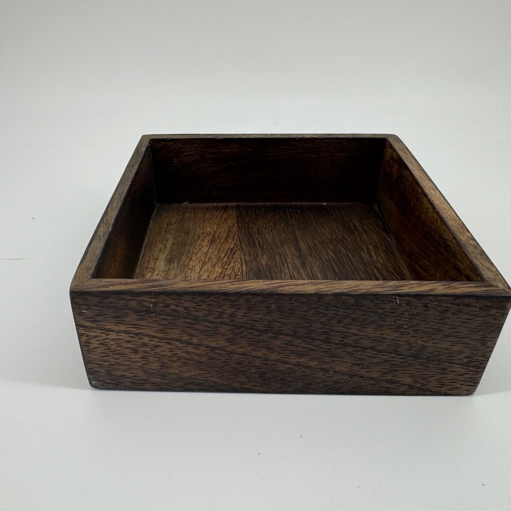 H&M Home Mango Wood Square Tray Organizer Made in India Wooden Brown